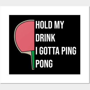 Ping Pong Table Tennis Tabletennis Paddle Fun Party Drinking Posters and Art